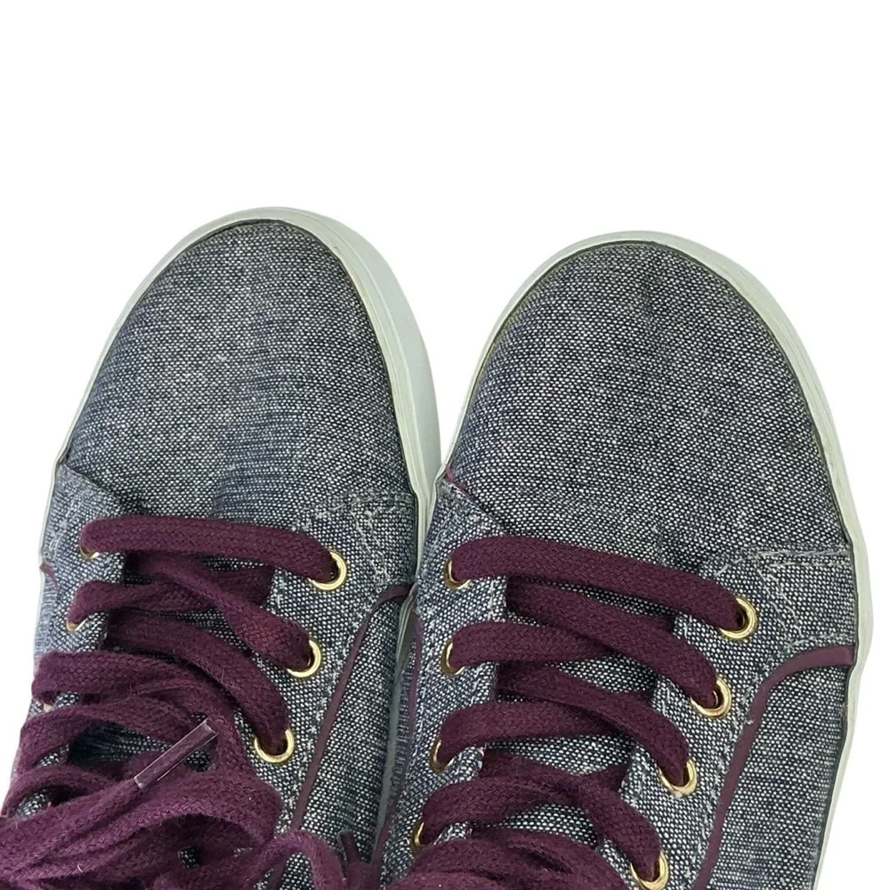 Old Navy‎ Girls Hightop Sneakers Chambray Blue Metallic Gold Sparkle and Purple